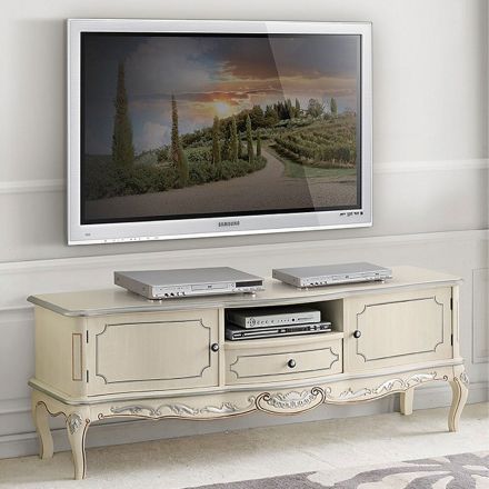 Dulap TV din lemn cu picioare în stil clasic Made in Italy - Chantilly Viadurini