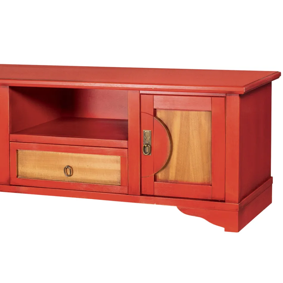 Suport TV din lemn furniruit cu diferite finisaje Made in Italy - Purusha Viadurini