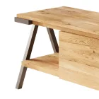 Suport TV din lemn de stejar innodat si metal Made in Italy - Jennifer Viadurini