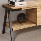 Suport TV din lemn de stejar innodat si metal Made in Italy - Jennifer Viadurini