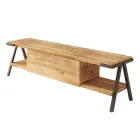 Suport TV din lemn de stejar innodat si metal Made in Italy - Jennifer Viadurini