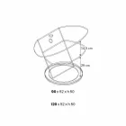 Dulap TV din sticlă cu bază rotativă și raft 2 dimensiuni - Salemme Viadurini