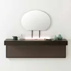 Suport TV suspendat cu top din cristal de satin Fabricat în Italia - Americio Viadurini