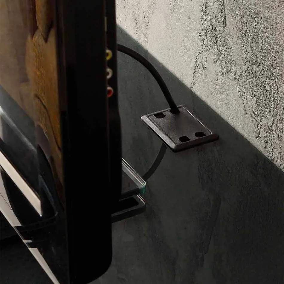 Suport TV suspendat cu top din cristal de satin Fabricat în Italia - Americio Viadurini