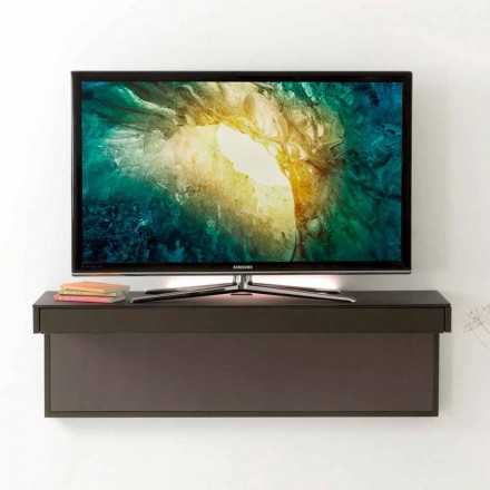 Suport TV suspendat cu top din cristal de satin Fabricat în Italia - Americio Viadurini