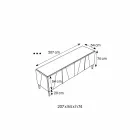 Mobilier camera de zi din lemn negru mat și top din sticlă oglindă Liscio - Senese Viadurini