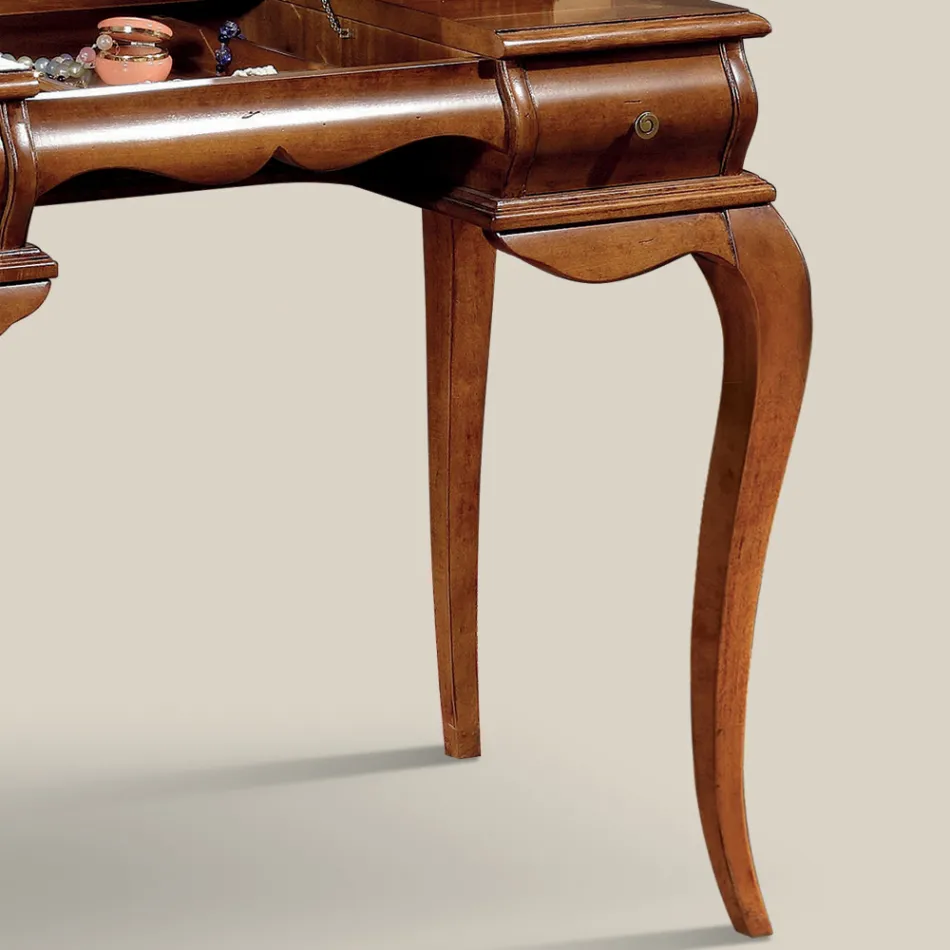 Masa de toaleta clasica din lemn de nuc Made in Italy - Hastings Viadurini