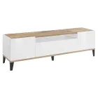 Televizor mobil din melaminat 2 camere si 1 sertar Made in Italy - Florentino Viadurini