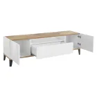 Televizor mobil din melaminat 2 camere si 1 sertar Made in Italy - Florentino Viadurini