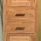 Dulap de baie din lemn masiv de tec cu 2 uși și 2 sertare - Posillipo Viadurini