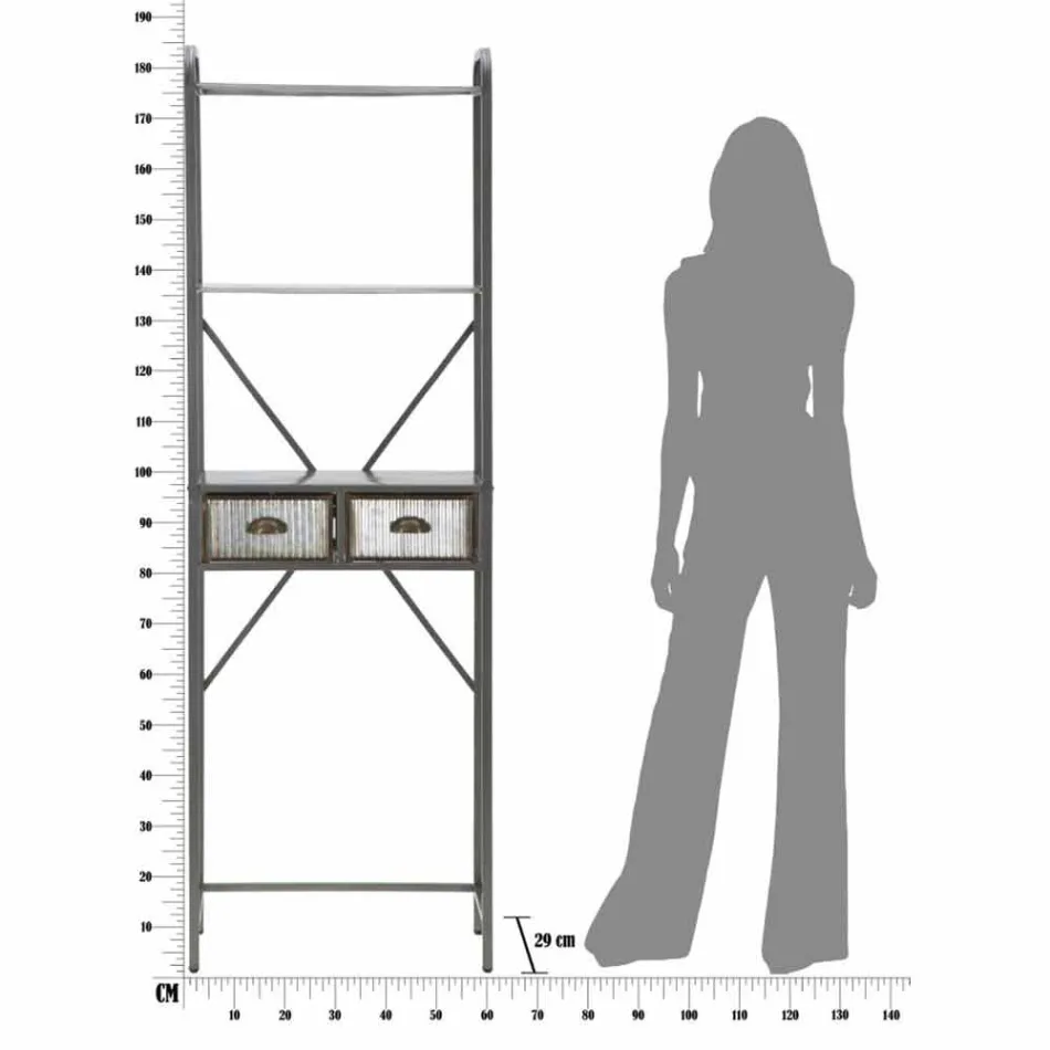Dulap de baie modern industrial din fier - Pome Viadurini