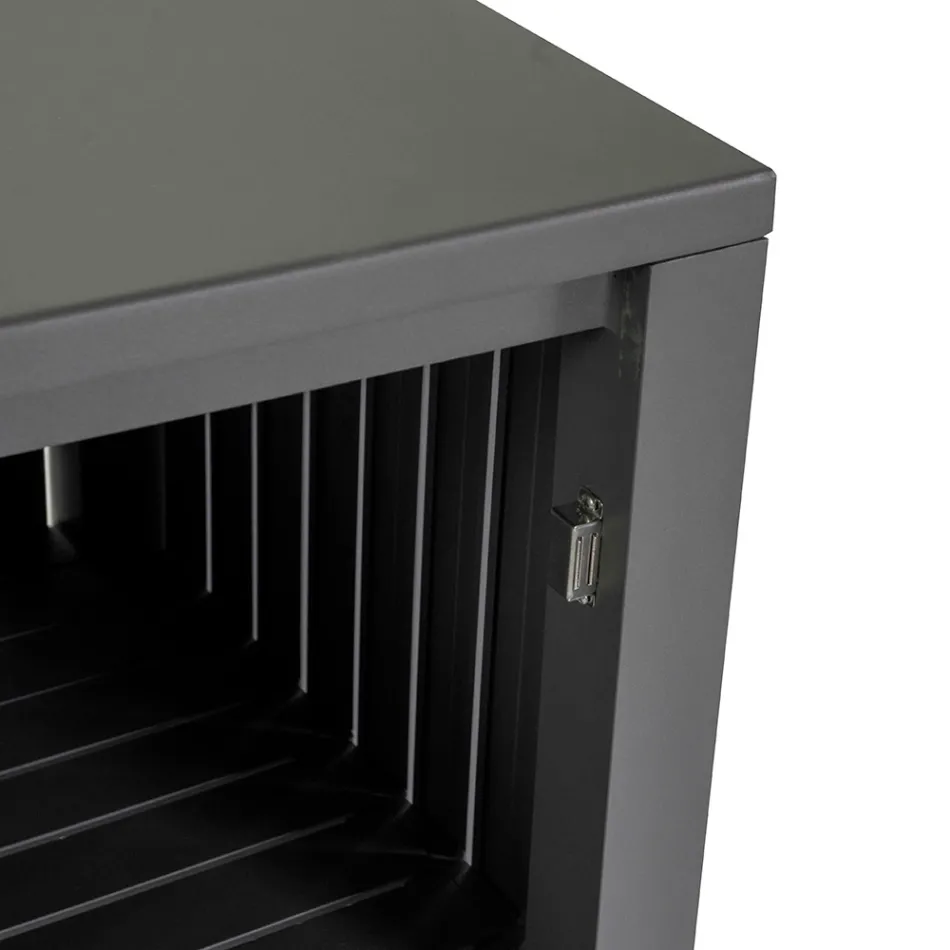 Dulap de exterior din aluminiu cu 1 ușă în diferite finisaje - Hotel Viadurini