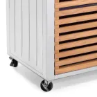 Dulap de grădină fabricat din aluminiu și tec brazilian - Jurnal Viadurini