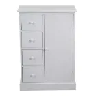 Dulap de interior din lemn cu 1 ușă și 4 sertare - Meduse Viadurini