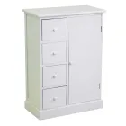 Dulap de interior din lemn cu 1 ușă și 4 sertare - Meduse Viadurini