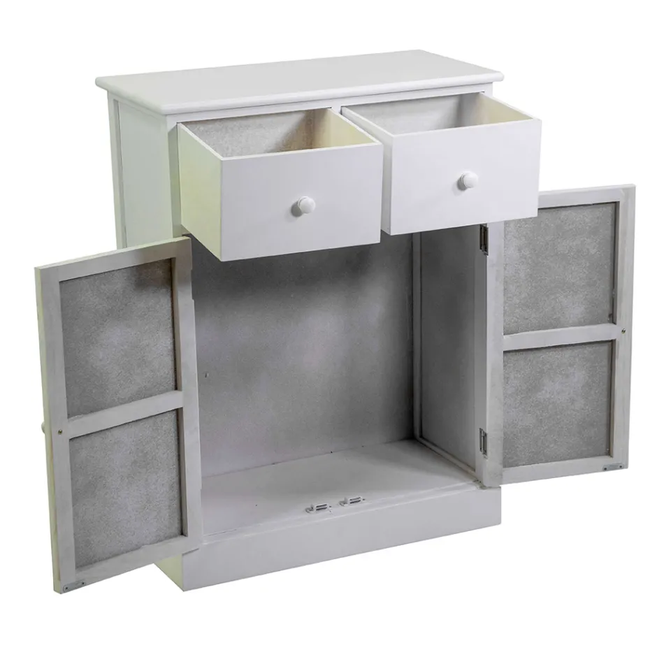 Dulap de interior din lemn cu 2 uși și 2 sertare - Meduse Viadurini