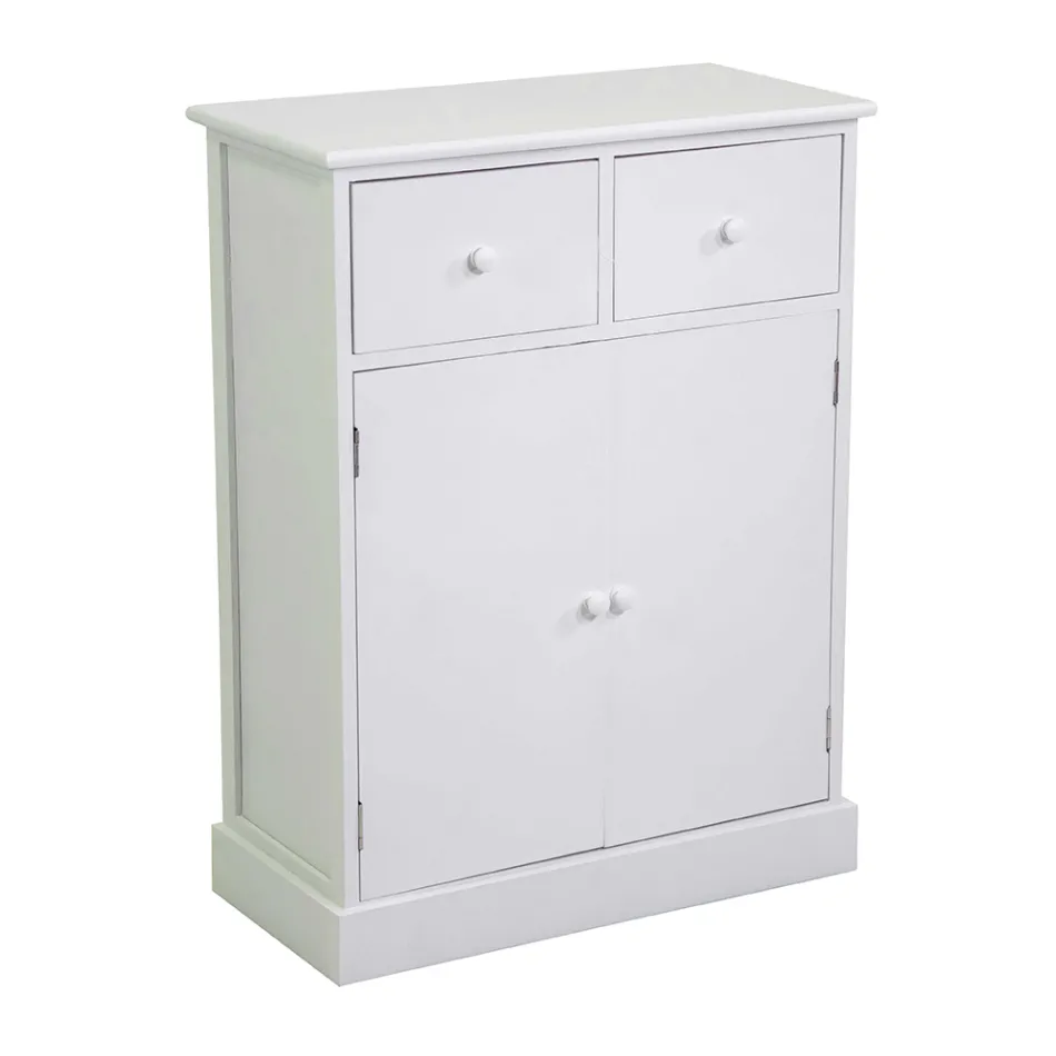 Dulap de interior din lemn cu 2 uși și 2 sertare - Meduse Viadurini