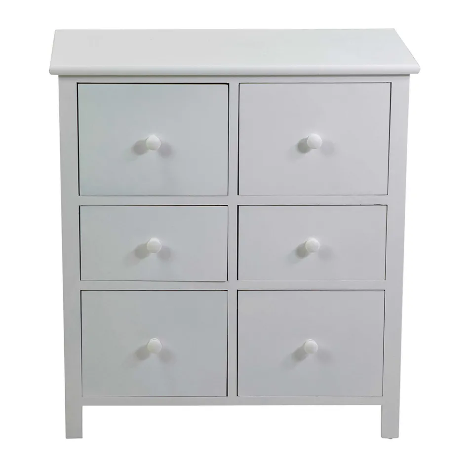 Dulap de interior din lemn cu 6 sertare - Jellyfish Viadurini