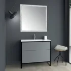 Mobilier de baie de lux din lemn de 90 cm Fabricat în Italia - Cizco Viadurini