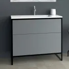 Mobilier de baie de lux din lemn de 90 cm Fabricat în Italia - Cizco Viadurini