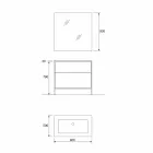 Mobilier de baie de lux din lemn de 90 cm Fabricat în Italia - Cizco Viadurini