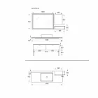 Mobilier de baie cu design modern, din lemn natural și negru - Alide Viadurini