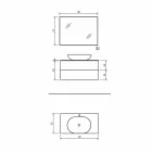 Mobilier de baie suspendat Baza 2 sertare, lavoar și oglindă, Precious - Renga Viadurini