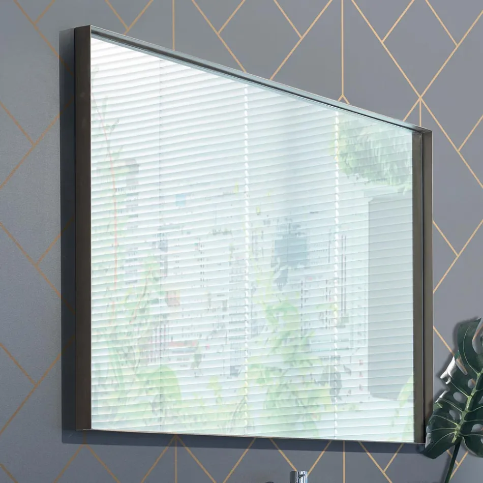 Mobilier de baie suspendat din lemn, metal și ceramică W96 cm, Prețios - Renga Viadurini