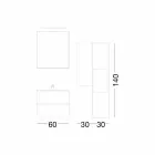 Mobilier de baie cu design suspendat din nuc melaminat - Becky Viadurini