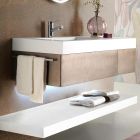 Mobilier de baie suspendat din metal, lemn MDF și Stonelight Made in Italy - Renga Viadurini