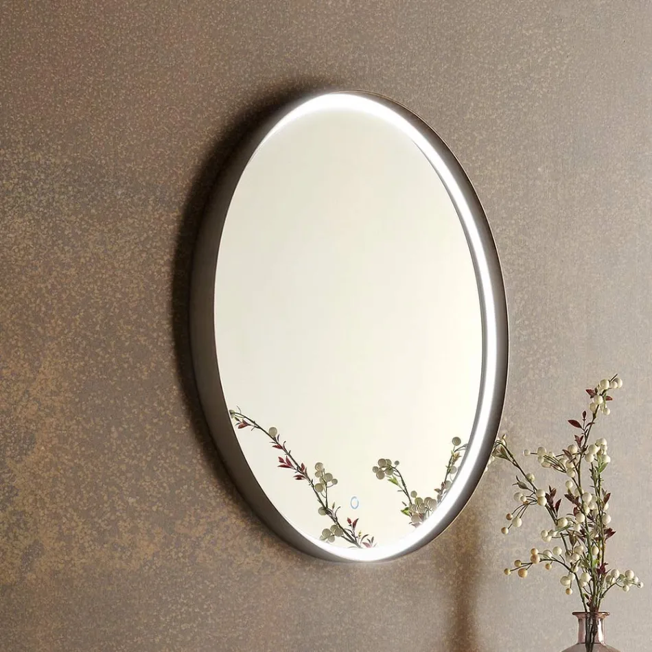 Mobilier de baie suspendat din metal, lemn MDF și Stonelight Made in Italy - Renga Viadurini