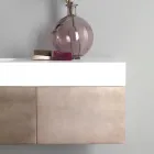 Mobilier de baie suspendat din metal, lemn MDF și Stonelight Made in Italy - Renga Viadurini