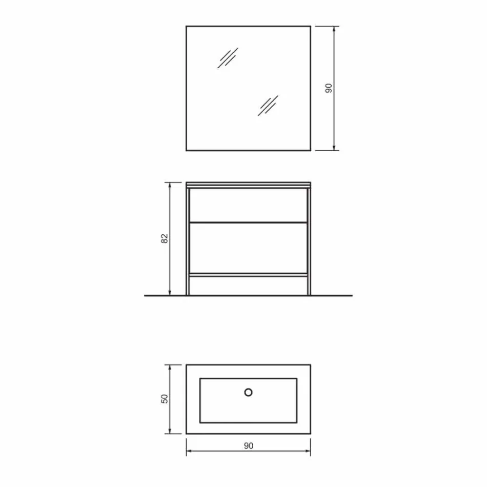 Mobilier de baie la sol din metal cupru și MDF alb Fabricat în Italia - Cizco Viadurini