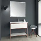 Mobilier de baie la sol din metal cupru și MDF alb Fabricat în Italia - Cizco Viadurini