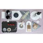 Mortar în marmură albă de Carrara cu Stâlp din lemn Fabricat în Italia - Winda Viadurini