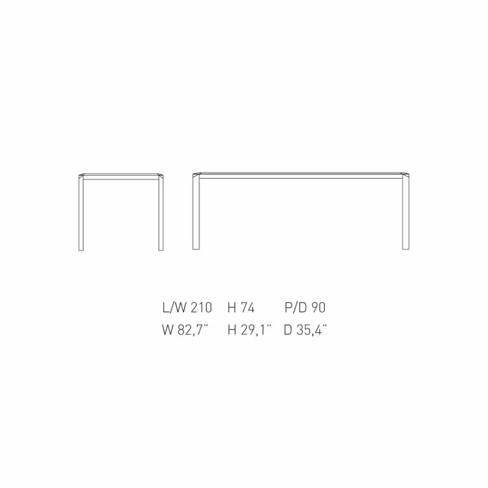 My Home Bebop design marmură albă H74xL210cm făcută în Italia Viadurini