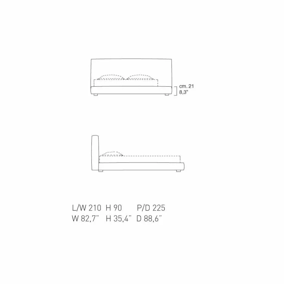 Casa mea Long Island a căpătat pat dublu din piele realizat în Italia Viadurini