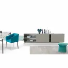 Designul meu Home Mirage de mătase în MDF lacuit H71xL210cm realizat în Italia Viadurini