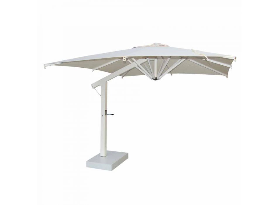 Umbrelă cu braț de grădină din aluminiu alb sau antracit 300x400 cm - Lapillo Viadurini