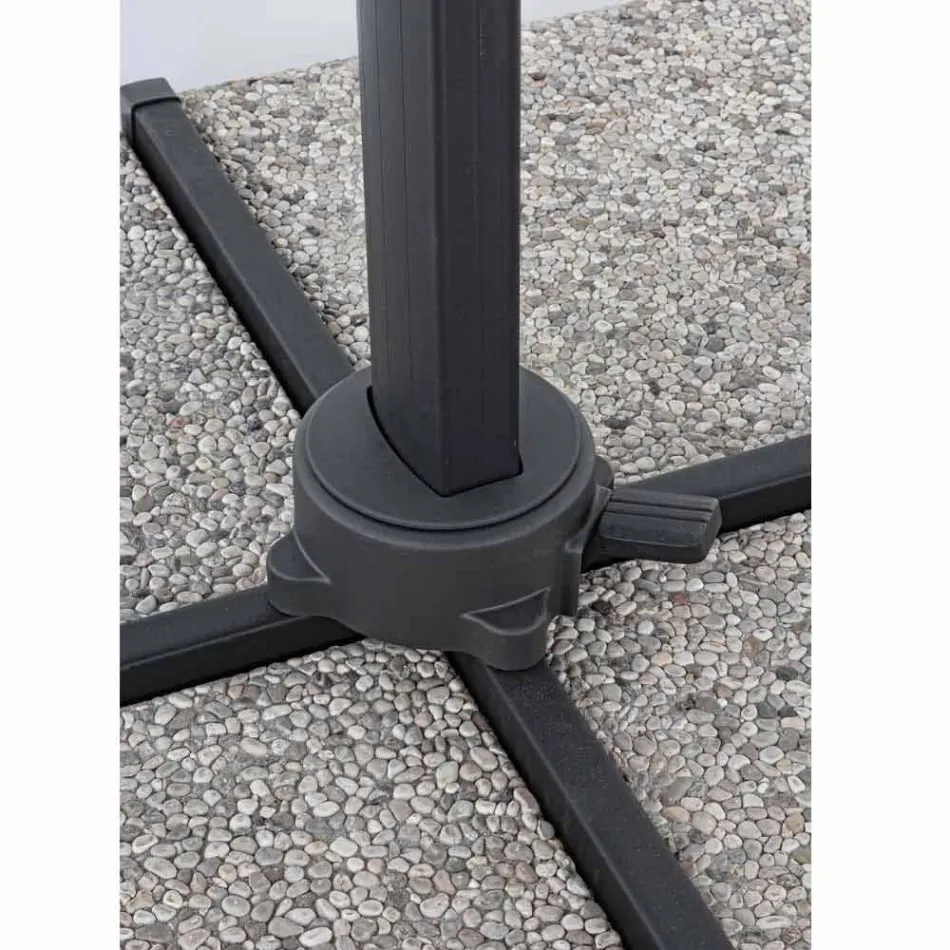 Umbrelă de exterior 3x3 cu pânză gri deschis și structură antracit - Dalton Viadurini