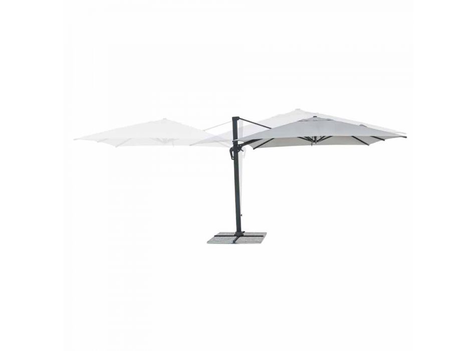 Umbrelă de exterior 3x3 cu pânză gri deschis și structură antracit - Dalton Viadurini