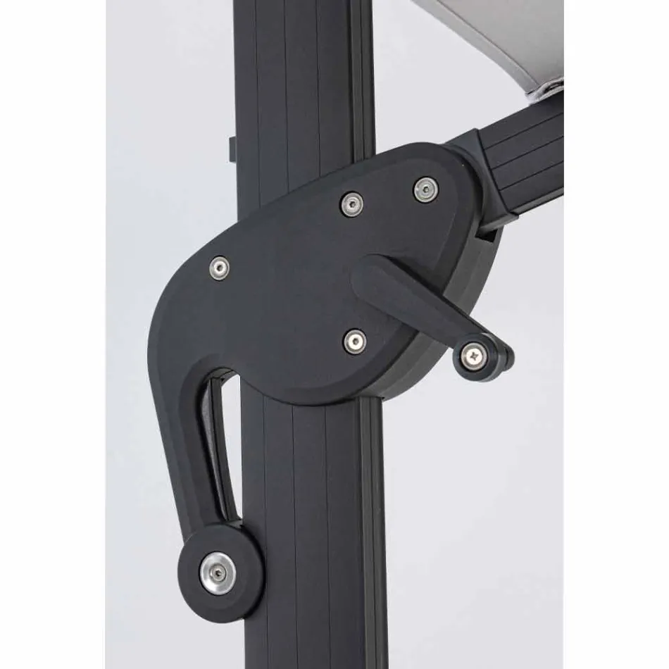 Umbrelă de exterior 3x3 cu pânză gri deschis și structură antracit - Dalton Viadurini