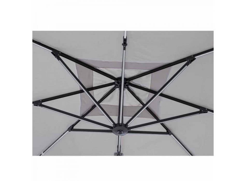 Umbrelă de exterior 3x3 în poliester gri și aluminiu antracit - Coby Viadurini
