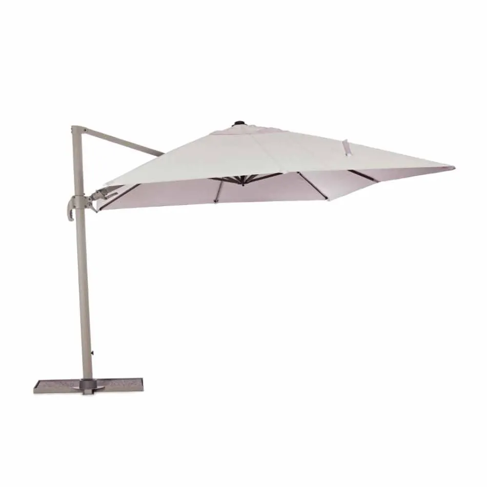 Umbrelă de exterior 3x4 cu poliester culoarea nisipului - pânză de flamingo Viadurini