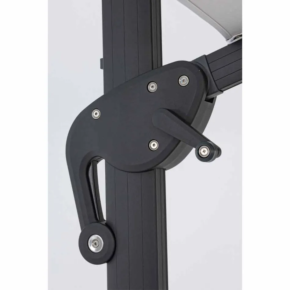 Umbrela de exterior 4x4 în poliester gri deschis și aluminiu - Daniel Viadurini