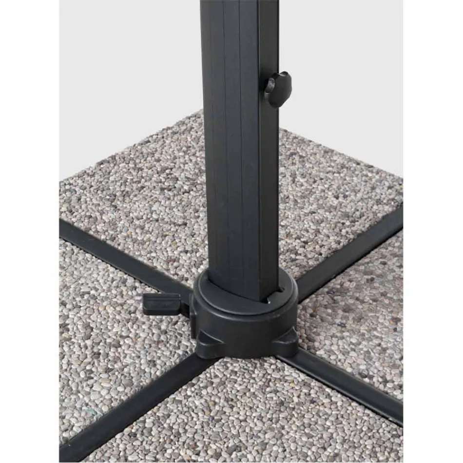 Umbrela de exterior 4x4 în poliester gri deschis și aluminiu - Daniel Viadurini