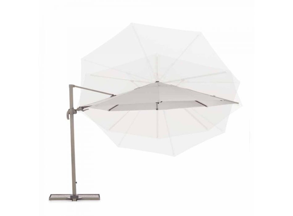 Umbrela exterioară Diametru 3,5m în poliester cu stâlp de aluminiu - Linfa Viadurini