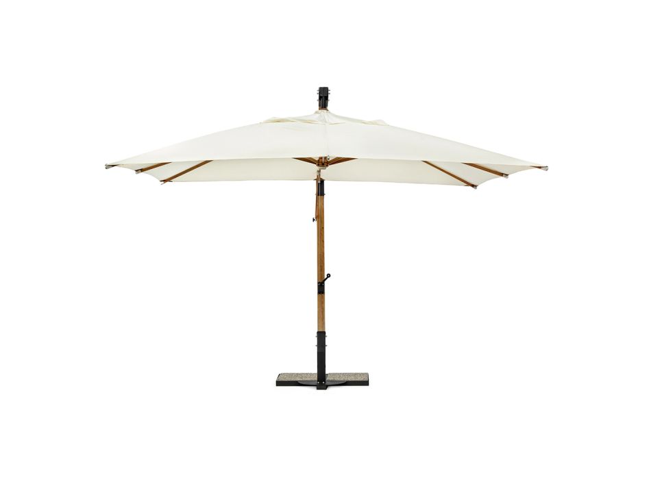 Umbrelă de exterior din Lemn și Poliester Ecru 3x4, Homemotion - Passmore Viadurini