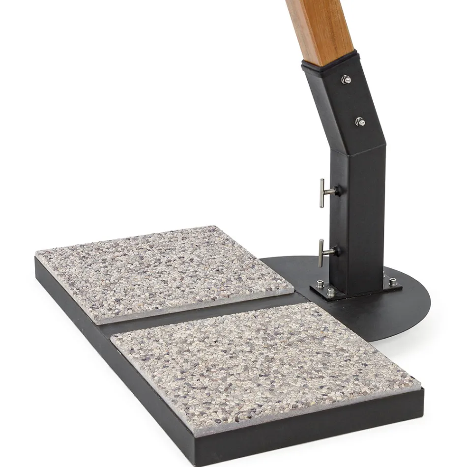 Umbrelă de exterior din Lemn și Poliester Ecru 3x4, Homemotion - Passmore Viadurini