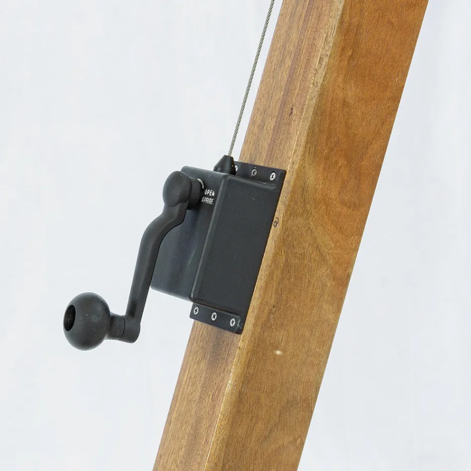 Umbrelă de exterior din Lemn și Poliester Ecru 3x4, Homemotion - Passmore Viadurini